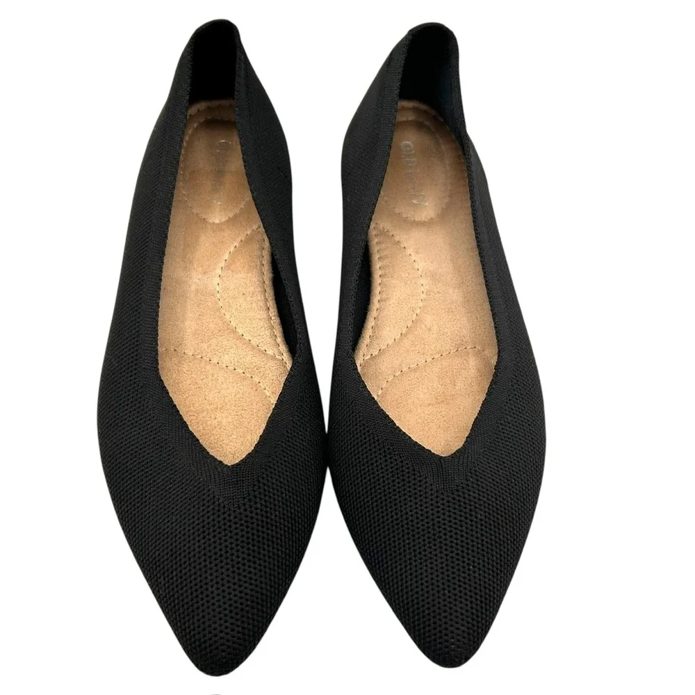 Old Navy Womens Pointy‎ Toe Knit Ballet Flats Blackjack Black Size 6